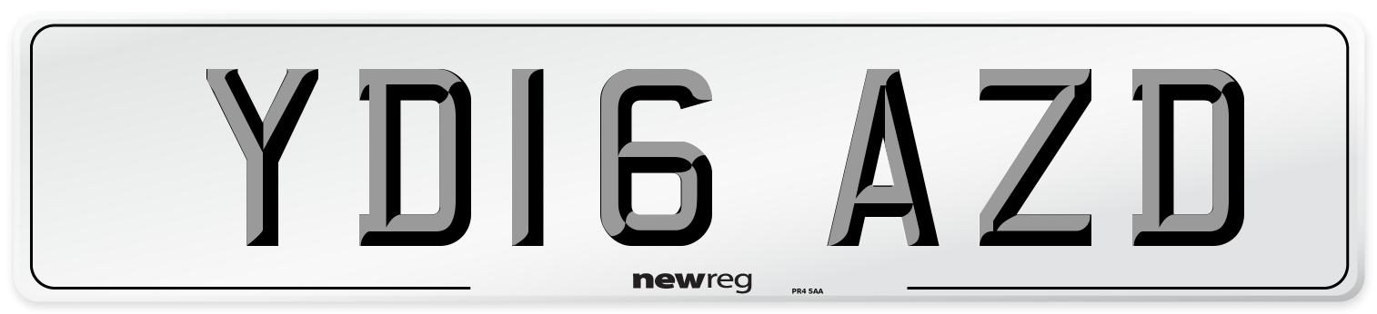 YD16 AZD Number Plate from New Reg